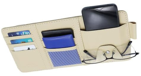 Organizador de visera de cuero de PU, Accesorios de interior de coche, Organizador de visera, Organizador de parasol interior, Organizador de parasol de coche, Organizador de gafas de sol, Accesorios