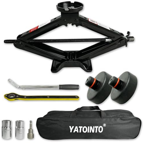 Car Jack Kit for Teslla, 3.0 Ton/6614 lbs Scissor Jack with Rubber Pad, Portable Tire Jack Changing Car Emergency Kit with Socket Drill Adapter, Fit for Teslla, Sedan SUV MPV