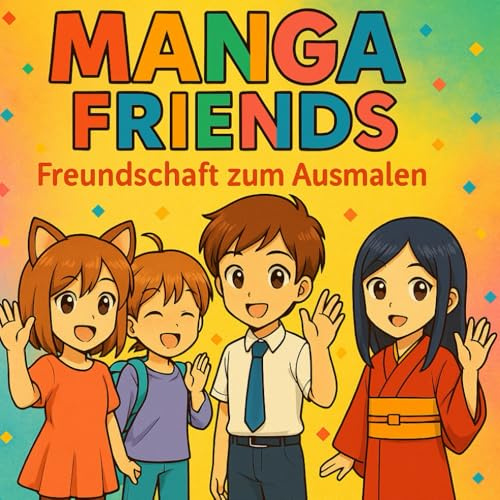 MangaFriends – Freundschaft zum Ausmalen: Manga-Ausmalbuch mit Rätselseite – zum Lachen, Malen und Staunen