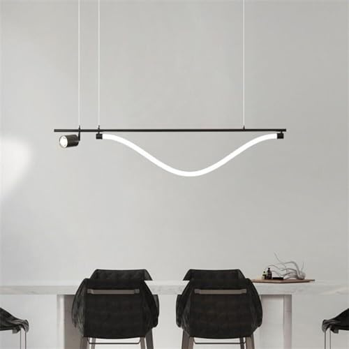 Lámpara de araña LED Negra Moderna - Lámpara Colgante Minimalista con Pantalla acrílica Larga para decoración del hogar - Luminaria de suspensión LED de 100 cm