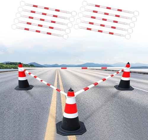 Infällbar Trafikkonstång Vevstång för Trafikkoner, Expanderbara Reflekterande Konlister I Lättvikt, PVC-säkerhetsbarriärer för Trafikkoner, Tunnor/parkeringsplatser(Ring 9 cm (3 1/2“),10pcs)