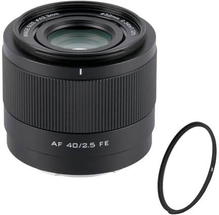 Viltrox AF 40mm F2.5 Air FE – Objetivo Full Frame Compacto y Luminoso | Autofoco STM Silencioso | Diseño Metálico Ligero | Filtro Protector UV Incluido | Ideal para Retratos y Video