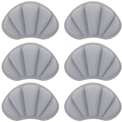 Kronwahl 3 PAIRES coussinets de talon pour chaussures, protège-talons autocollants, semelles de protection antidérapants pour talon contre frottements et ampoules (gris)