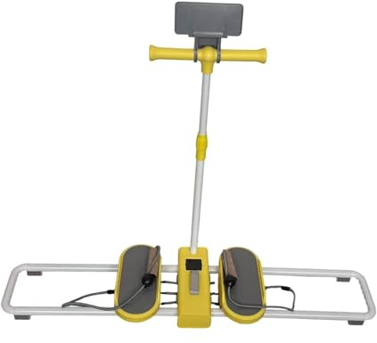 Machine à Skis pour Hanches et Jambes, Appareil de Musculation Multifonctionnel, Entraînement de Ski à Domicile- Jaune
