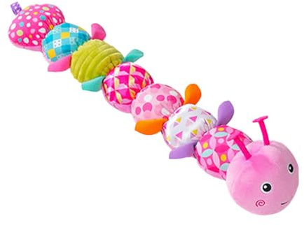 Muñeca calmante con forma de – 54 x 11 cm de peluche | Mordedor de peluche para educación temprana – Crujido de espejo, sensorial suave, guardería de viaje, relajante