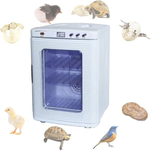 Pnpaea 25L 400W Reptile Egg Incubator, Scientific Lab Incubator with 5°C-60°C Temperature Control, LED Display, Auto-Turn,Dual Ventilation, Suitable for Snake, Tortoise, and Lizard Breeding White