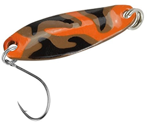 FTM Spoon Tango 1, 8g - Forellenblinker zum Spinnfischen, Forellenköder zum Spinnangeln, Blinker für Forellen, Löffelblinker, Farbe:UV Camouflage orange