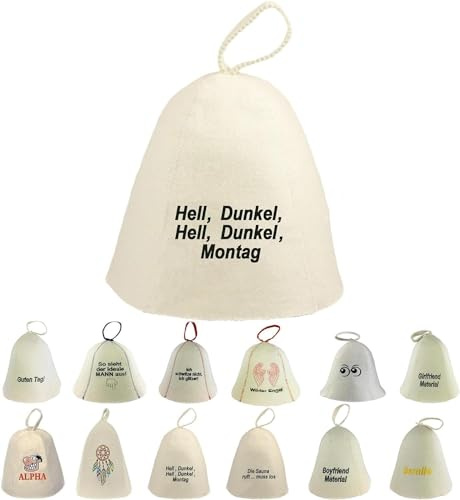 GMMH® Bastuhatt, bastumössa, filtmössa, 100 % bomull, bastu (SS20-013)