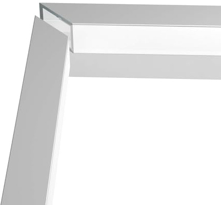 90° Eckverbinder MOLA (MO-112) Inneneck weiß| Lange Seite 18.8cm x Kurze Seite 17.5cm x Innenbreite 10.5mm | Eckwinkel | auf Gehrung geschnitten | Aluprofil für Strips bis 10mm Breite