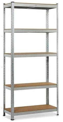 Garagenregal Schwerlastregal 170cm x 75cm x 30cm, 5 Böden Kellerregal, 875kg Tragfähigkeit Metall-Regal für Garage, Warenhaus, Werkstatt, Speisekammer - Silber