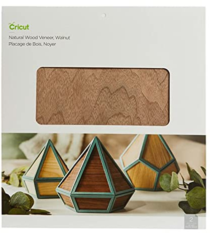 Cricut Natural Holzfurnier | Walnuss | 30,5 cm x 30,5 cm (12 x 12) | 2-Pack | Für Cricut Explore und Maker -Maschinen. Benötigt Deep-Point-Klinge.