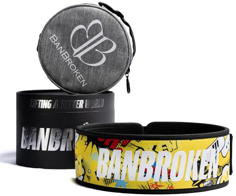 Banbroken Cinturón Lumbar Crossfit Hebilla de Acero Inoxidable Powerlifting Material EVA Técnico Ligero 9,5 cm Incluye Bolsa de Transporte