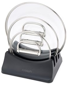 Joseph Joseph Space Pan Lid Organiser Stand, Holds 3 Cookware Lids, Non-Slip Kitchen Cupboard Pot Lid Storage Rack