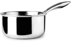 IBILI - Naturlig, triply triply kastrull, 14 cm, 1 liter, rostfritt stål, lämplig för induktion, non-stick