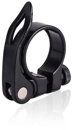 Dreamil Fahrrad Sattelklemme mit Schnellspanner Aluminium Sattelstützenklemme 31,8 mm Rohrklemme Fahrradsattelsitz Sattelklemme Mountainbike Rennrad Sattelstütze (Schwarz)