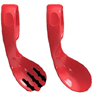 GYZOUKA Set di Cucchiai per Bambini Riutilizzabili con Design a Bocca Piccola, Leggero e Portatile, Cucchiaio Curvo per Bambini Piccoli per Mangiare in Modo, 1 Cucchiaio Pieghevole Rosa per (Rosso)