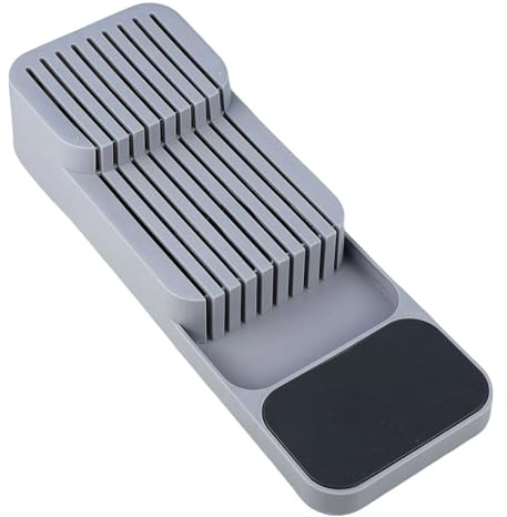KOSLEOW Organizador de Cuchillos para Cajones de Cocina, Cuchillero Universal con Sistema de Ventilación, Organizadores Porta Cuchillos para Hasta 18 Cuchillos de Cocina
