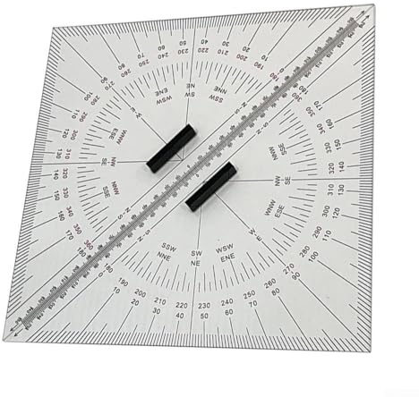 YobiLife Kit per tracciare la navigazione marina, righello triangolare in acrilico e goniometro da 300 mm, per una navigazione marina accurata, misurazione della distanza su barche e yacht