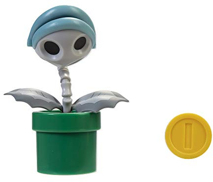 Super Mario Collectible Bone Piranha 4 Poseable Articulated Action Figure with Coin Accessory, Perfect for Kids & Collectors Alike! For Ages 3+