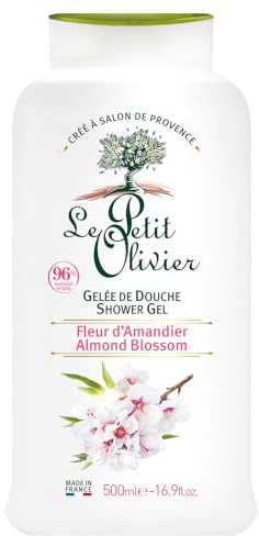 LE PETIT OLIVIER - Gelée de Douche Hydratante - Fleur d'Amandier - PH Neutre Pour la Peau - 96% d'Origine Naturelle - Sans Savon, Sans Colorant - Fabriqué en France - 500 ml