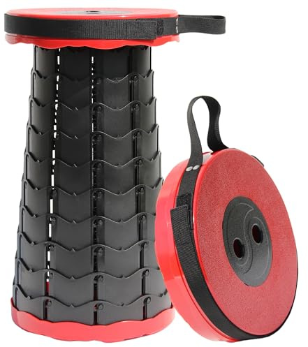 LOCYOP Taburete telescópico para Camping, portátil, Plegable, Ligero, para Pesca al Aire Libre, Senderismo, Barbacoa, Carga máxima 200KG
