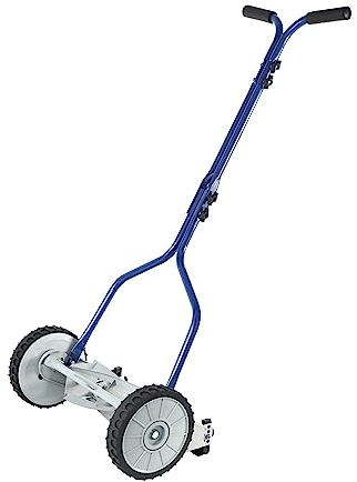 Amazon Basics - Cortacésped de empuje, 36 cm 4-cuchillas de ancho de corte, azul