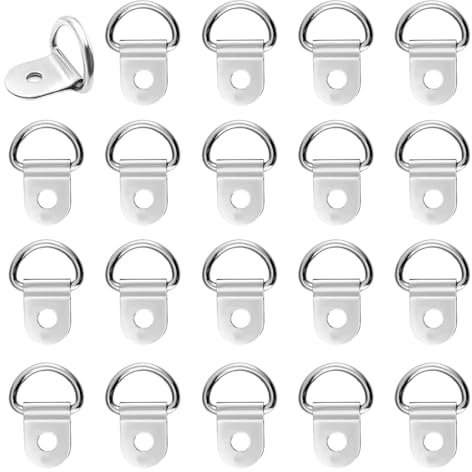 JTKREW 20 Pezzi Anello di Montaggio a D Occhiello di Ancoraggio,Occhielli di Ancoraggio Anello di Montaggio, Supporto a Forma di D, Auto, Camion