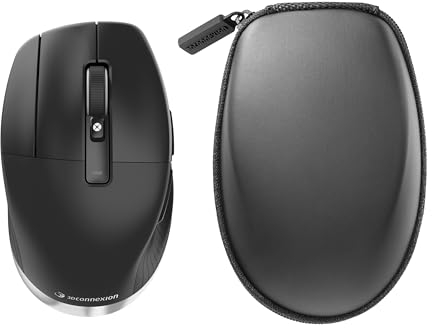 3Dconnexion CadMouse Pro Wireless Left (Ergonomische Maus, optisch, kabellos, USB-C, Linkshänder), Mattschwarz
