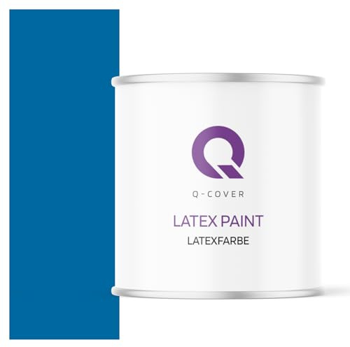 Q-COVER Latexfarbe 2L Dunkelblau – Matte Innenfarbe für Wand & Decke, Klasse 3, Hohe Deckkraft, Scheuerfest