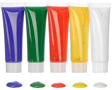 Edco 5 Tuben PLAKATFARBE 30ml ungiftig Malfarben Fingerfarben Tempera Plakat Kinder Bastel Farbe 06