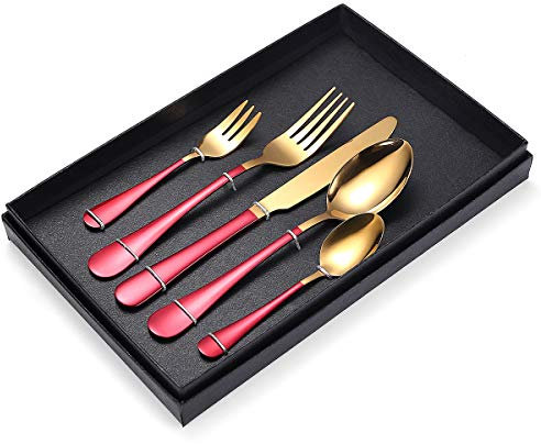 Silverbestick i rostfritt stål Bestickset, Silverbestick Bestickset 50 stycken for 10 personer Set med bestick i rostfritt stål med förvaringsställ och spegelfinish förpackning