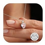LOLIAS Collar Plata Ley 925 para Mujer con Colgante Corazón Amor, Circonita Cúbica, Regalo de Joyería para Niñas