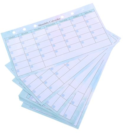 TOYZFRIENDY 14 feuilles Recharge Planificateur Mensuel sans Date Inserts pour Organiseur Budget et Agenda Pages Détachables pour Gestion Tâches et Calendrier