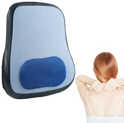Masajeador de espalda para silla, masajeador de espalda con calor, lumbar eléctrico inalámbrico para coche, oficina, casa, deporte y viaje para hombres y mujeres