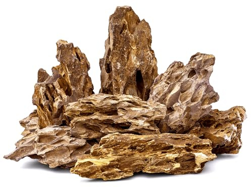 FISCAPE 15,5-20,5 cm Naturlig Dragon Stone, 6 St Stora Akvariestenar för Aquascaping, Terrarier & Akvariedekoration