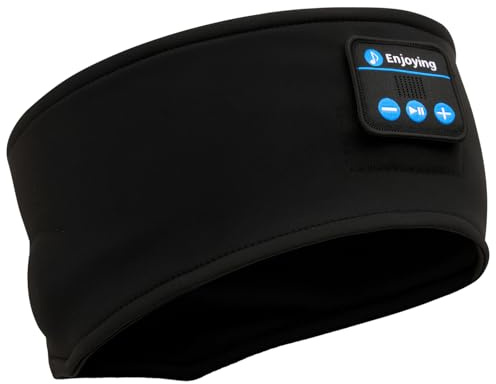 LEVMEK Casque de Sommeil Bluetooth 5.0 Bandeau Sport, Écouteurs pour Dormir | Stéréo HD Ultra Fins, Anti Bruit, Lavable, Bandeau Écouteurs de Sommeil pour Dormir, Running, Yoga, Voyage, Appels