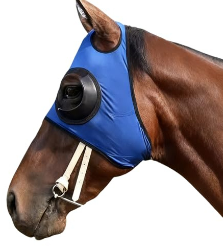 Cappuccio per cavallo, protezione per gli occhi in rete traspirante, per allenamento equino, attrezzatura leggera per il controllo della vista, attrezzatura di protezione per la testa, accessorio