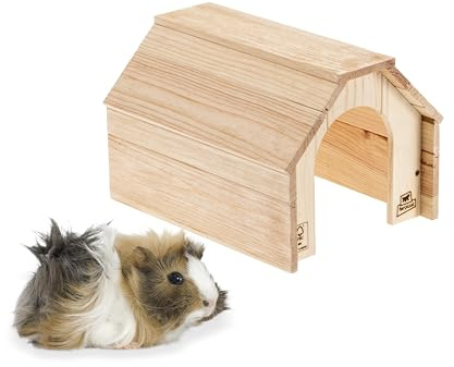 Ferplast Maison en Bois pour Lapins, Cochons d’Inde et Hamsters HIDDA, Bois Certifié FSC®, Finition Effet Brossé, Kit de Montage Rapide, 32 x 25 x H 21,5 cm, Taille M