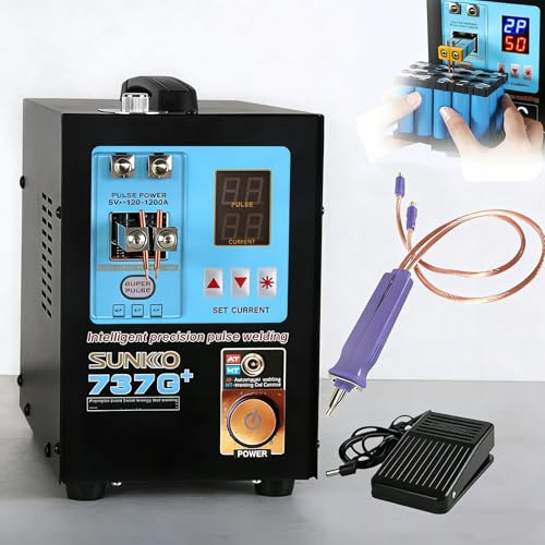 Máquina soldadora por puntos con batería 737G, dispositivo de soldadura por pulsos con pedal y modo automático, máquina portátil de soldadura por puntos para batería de litio 18650 21700 DIY