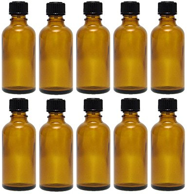 hocz 10 x 50 ml Tropfflasche Mini Glasflaschen mit Tropfeinsatz | Farbe Braunglas | Füllmenge: 50 ml | Apothekerflasche | Dosierung von Flüssigkeiten E-Liquids