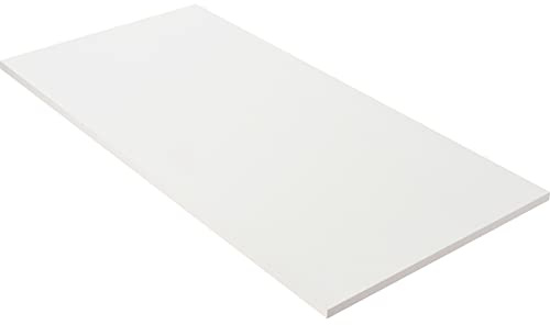 Kaboon 45x20 inch White Table Top Universal, Solid One-Piece Desktop, Reversible Melamine Countertop, Double Desks, L-Desk DIY