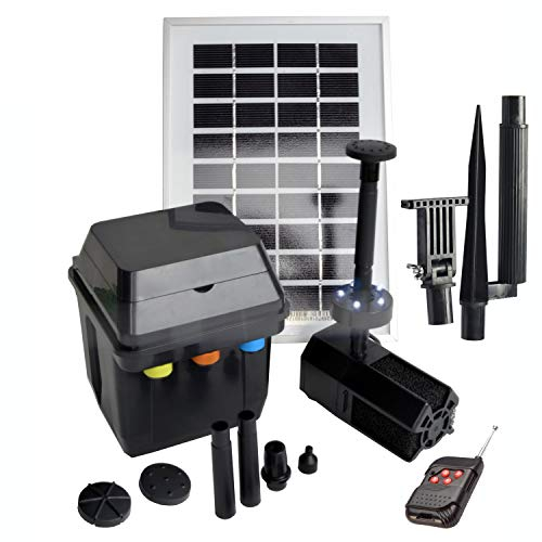 Pompe de bassin solaire innovante, ensemble de pompes de bassin pour bassin de jardin avec télécommande, panneau solaire à batterie Li-ion