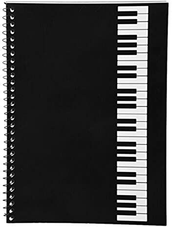 KingPoint Blank Sheet Music Notebook 50 Pages Music Sheet Spiral Notebook Music Writing Notebook, Piano Note Book Accessories (Piano Keyboard Notebook)
