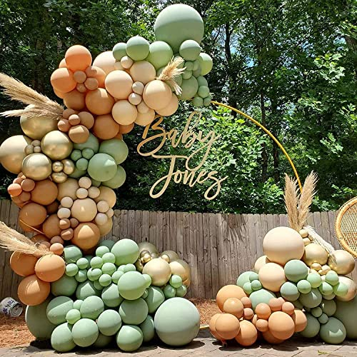 Kit Per Arco Con Palloncini Verde Salvia – 137 Ghirlande Di Palloncini Color Verde Oliva Nudo e Marrone Neutro Per Compleanno, Selvaggio e Safari Nella Giungla Nel Bosco, Decorazione Per Baby Shower