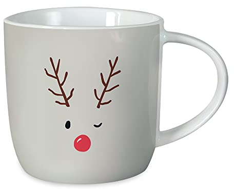 Grafik-Werkstatt Kaffeetasse mit Spruch 300 ml | Porzellan-Tasse Weihnachten | Rentier, 61753