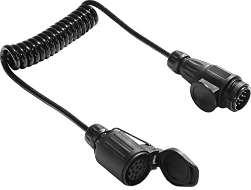 SPARKMOTO Cavo di Prolunga per Rimorchio con Spina 13 Poli su Presa 13 Poli,1.8m Cavo a 8 Fili,Cavo Adattatore di prolunga per rimorchio, roulotte, Camper e Camion,Spiral Cavo Rimorchio