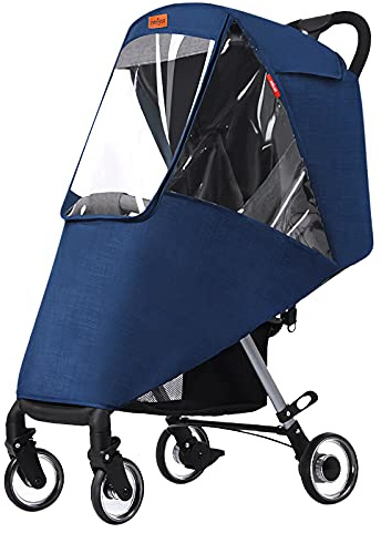 Pushchair Rain Cover Universal Baby Stroller Rain Cover Waterproof Baby Pram Buggy Rain Cover Windproof Baby Travel Weather Shield Raincoat Rainproof Carrycot Rain Shield With Canopy Window And Zipper