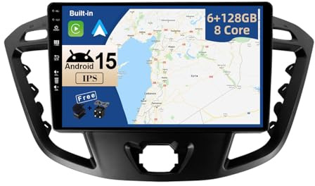 JOYX - [6G+128G] - Android 15 IPS Autoradio Pour Ford Tourneo Transit Custom (2013-2021) - Sans fil Carplay + Android Auto - Caméra + MIC - 2 Din 9 Pouce - DSP Dab Volant WLAN 360-Caméra Fast-boot AHD