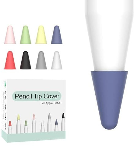 Fundas de Escritura Nibs,8 Pack Puntas de Lápiz Silicona Puntas de Recambio Compatible con Apple Pencil 1ra Generación de Puntas de Lápiz de Apple Tapa Protectora Puntas de iPencil iPad Pro Muticolor