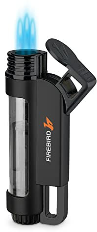 Firebird Illume Briquet Tempête - Briquet Chalumeau À Jet, Coupe-Vent - Rechargeable Au Gaz Butane (Gaz Non Inclus) - Grande Molette De Réglage De Flamme - Réservoir De Carburant Spacieux